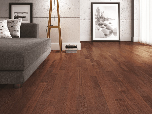 Brazilian cherry hardwood flooring photo.