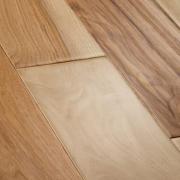 Close-up photo of Hickory hardwood flooring.