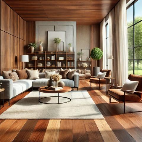 Photo depiction of mahogany hardwood floors.