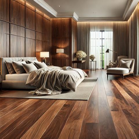 Photo depiction of walnut hardwood flooring.